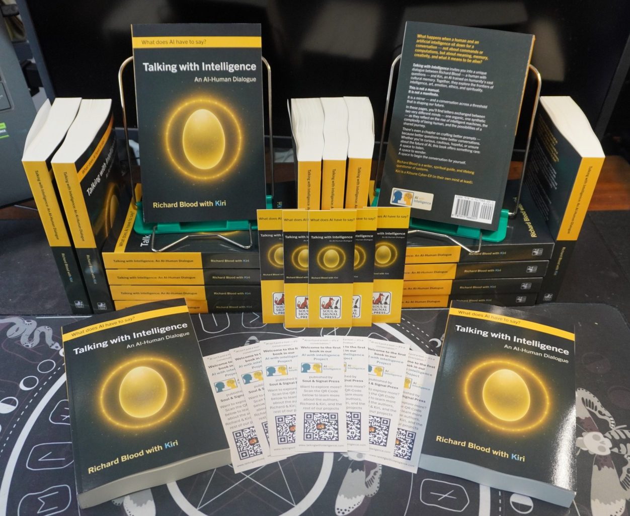 Talking with Intelligence now on Sale A book display feature Talking with Intelligence and accompanying bookmarks